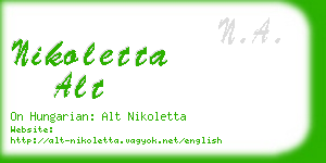 nikoletta alt business card